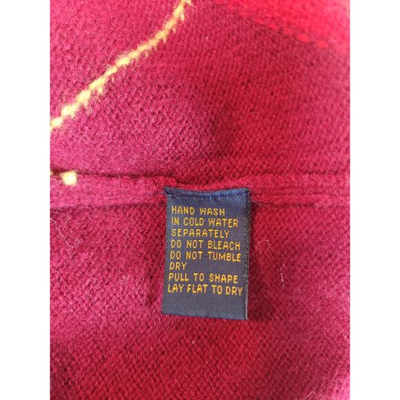 Brooks Brothers Men's 100% Lambswool Collared Argyle Sweater Size M Red Burgundy - Picture 9 of 10